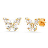 Large CZ Butterfly Studs