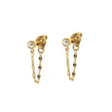 Stud Wrap Around Chain Earrings