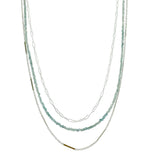 Triple Strand Chain & Zircon Necklace
