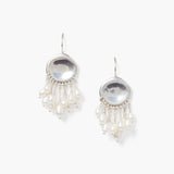 Coin Drop Earrings with Cascading Pearls