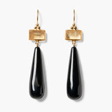 Black Agate Teardrop Earrings