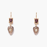 Dark Garnet Leaf Earrings