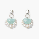 Aquamarine Pearl Burst Earrings