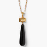Elongated Drop Agate Necklace