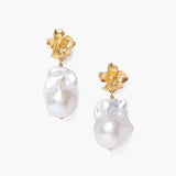 Hibiscus Pearl Drop Earrings