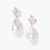 Hibiscus Pearl Drop Earrings