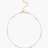 Pearl & Turquoise Enamel Bead Anklet