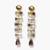 Bio Quartz with Lemon & Smokey Quartz Drop Earrings