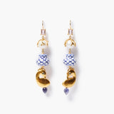 Porcelain Vase Peacock Charm Drop Earrings