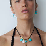 Turquoise Sapphire Drop Earrings