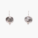 Bezel Wrapped Rutilated Quartz Earrings