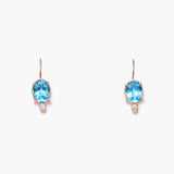 Blue Topaz Drops with Diamond Accent Earrings