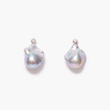 Diamond Stud Pearl Drop Earrings