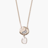 Silver Coin with Moissanite Slice Necklace