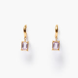 Prong Set Gemstone Hoop Earrings