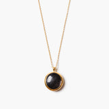 Mini Hypersthene Medallion Necklace