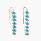 Turquoise Thread Thru Earrings