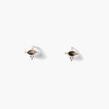 Silver Evil Eye Stone Stud Earrings