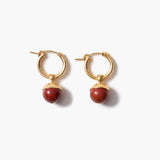 Capped Stone Charm Hoops