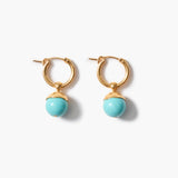 Capped Stone Charm Hoops