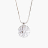 Diamond Hammered Coin Necklace