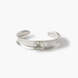 Prong Set Gem Silver Cuff