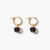 Capped Stone Charm Hoops