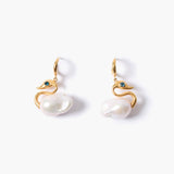 Baroque Pearl Swan Earrings
