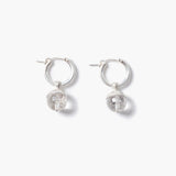 Capped Stone Charm Hoops
