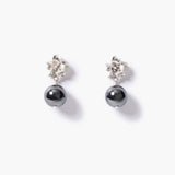 Hibiscus Flower Hematite Earrings