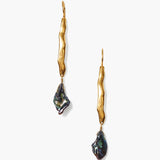 Peacock Blue Keshi Pearls Earrings