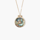 14k Gold Abalone and Diamond Necklace