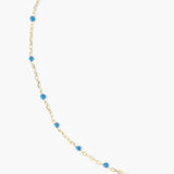 Stone Blue Bead and Gold Anklet