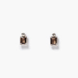 Smokey Quartz and Diamond Studs