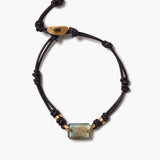 Raw Stone Leather Bracelet