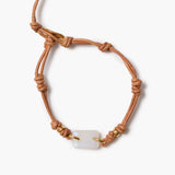Raw Stone Leather Bracelet