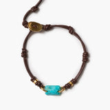 Raw Stone Leather Bracelet