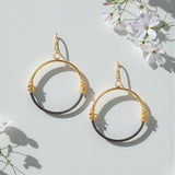 Silver and Gold-Filled Wire Wrapped Circle Earrings