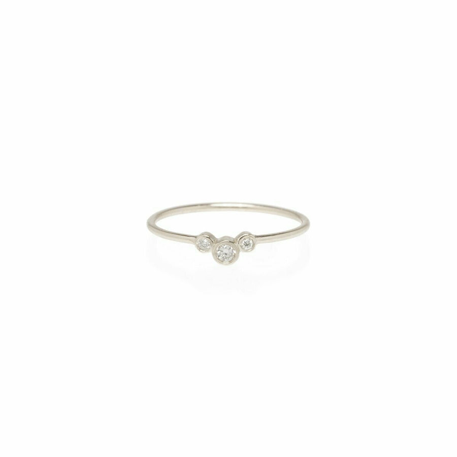 Small Graduated Bezel Diamond Ring