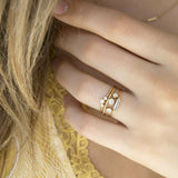 Small Graduated Bezel Diamond Ring