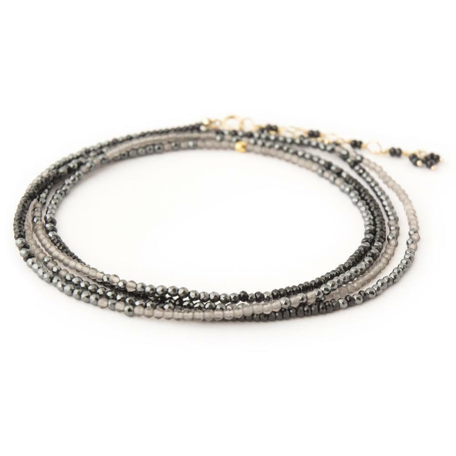 Black Ombre Wrap Bracelet - Necklace