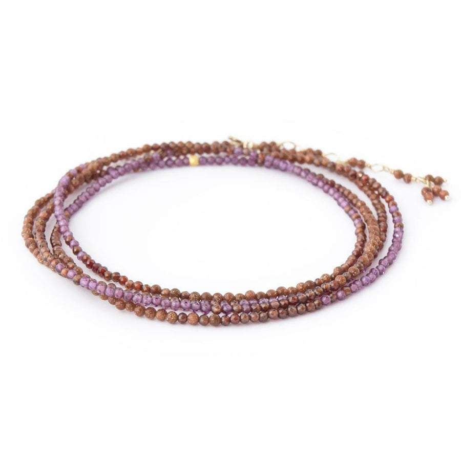 Wine Ombre Wrap Bracelet - Necklace