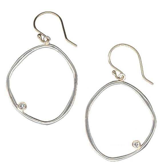 Large Halo Earrings with Diamonds (0.06tcw)