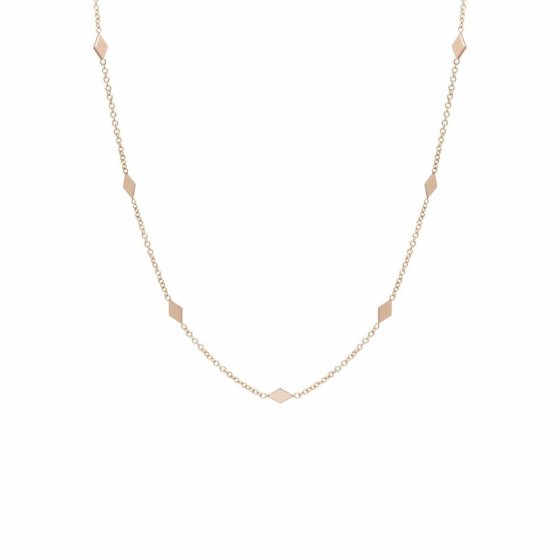 7 Diamond Shape Station Necklace