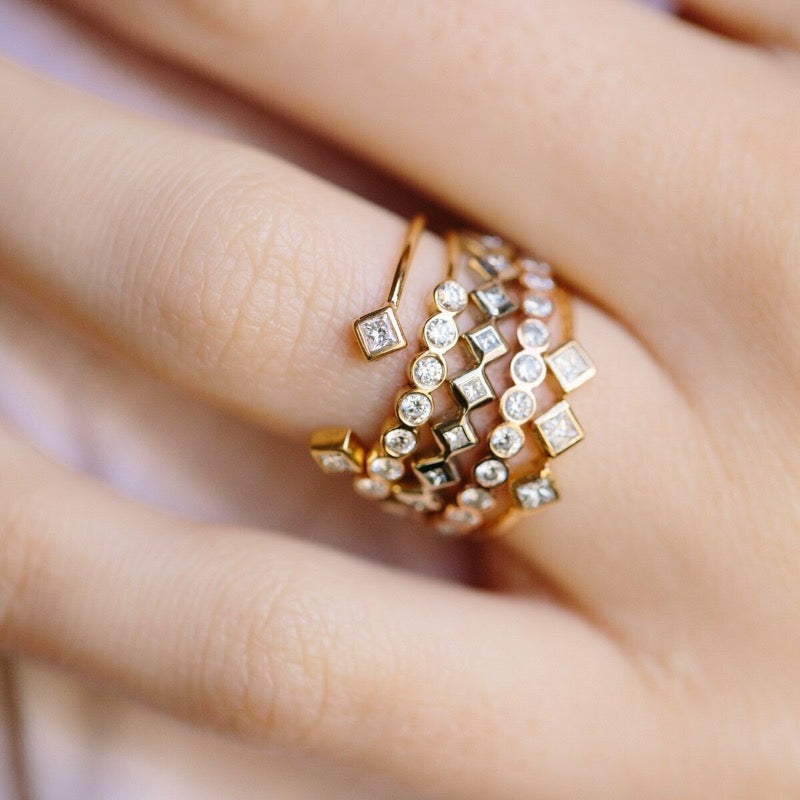 10 Tiny Diamond Bezel Ring