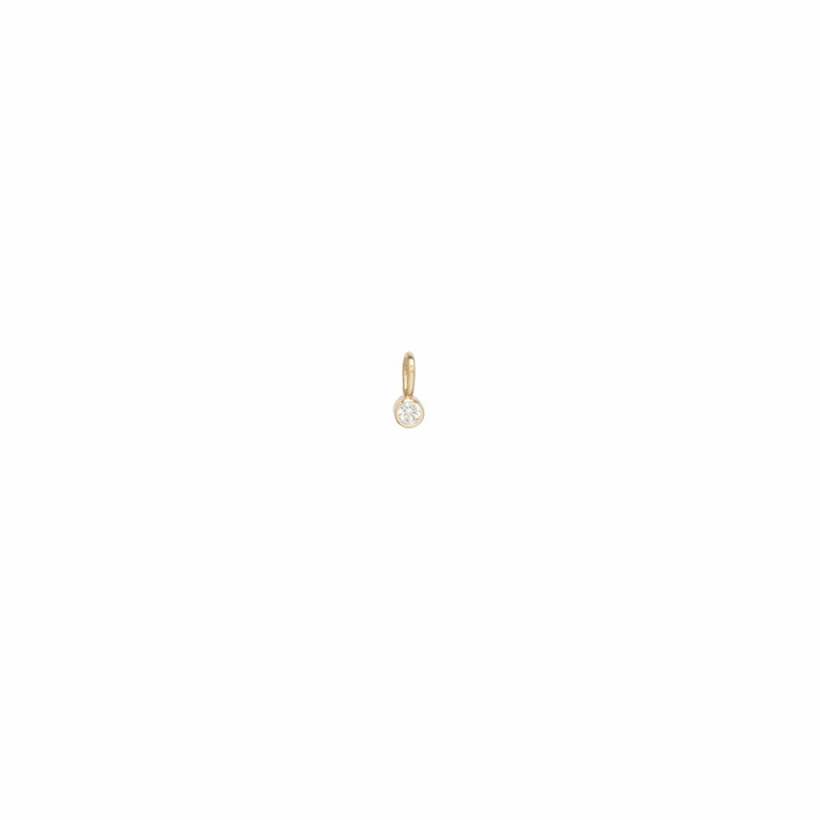 Single Small White Diamond Charm Pendant | April Birthstone
