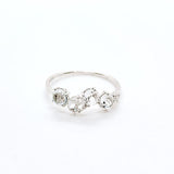White Topaz and Diamond Twisted Ring
