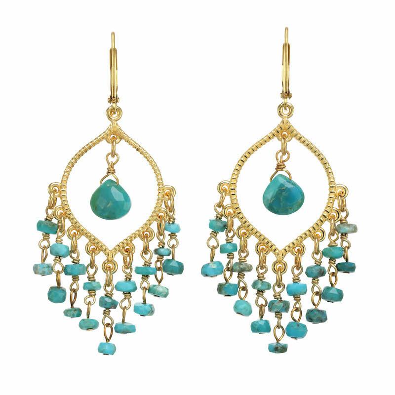 Small Turquoise Chandelier Earrings