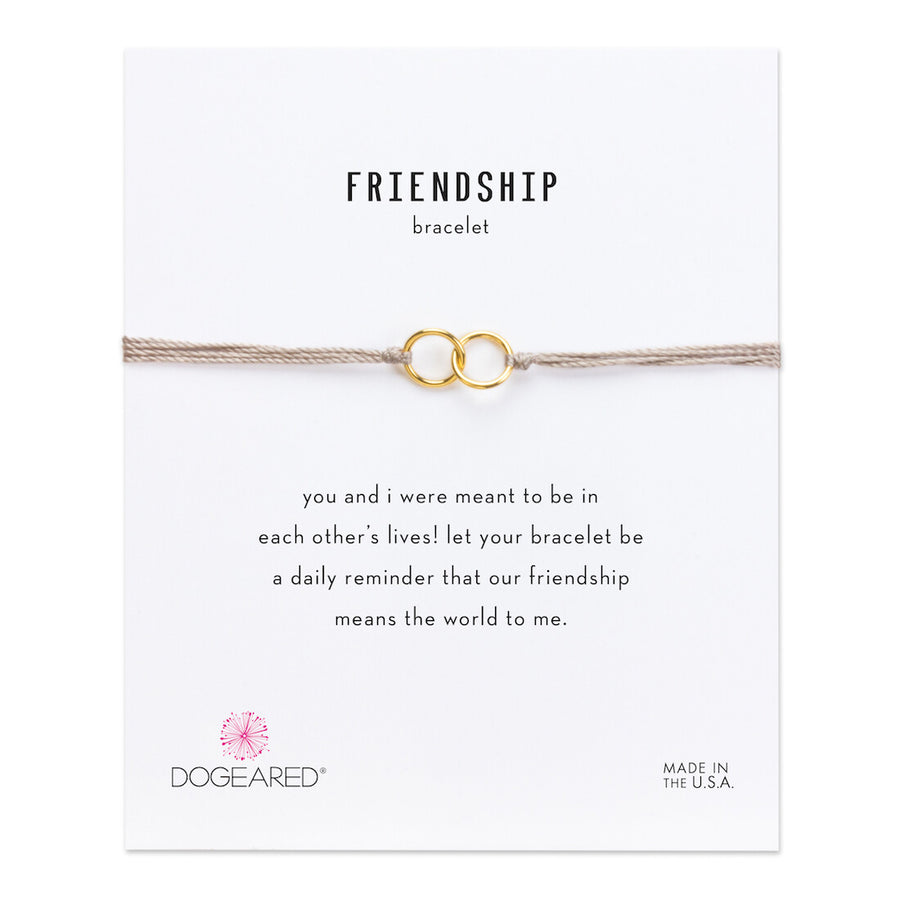 Double-Linked Rings Friendship Bracelet - Taupe