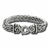 Double Chain Bracelet With Swirl Clasp (Wide)
